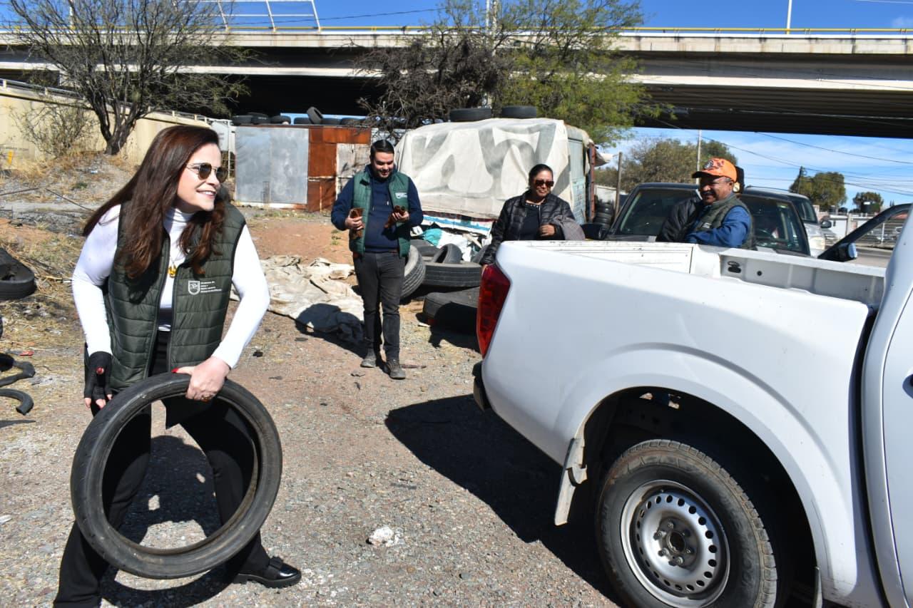 -¡Otra vez a recoger llantas! Todo sea por cuidar el ambiente
