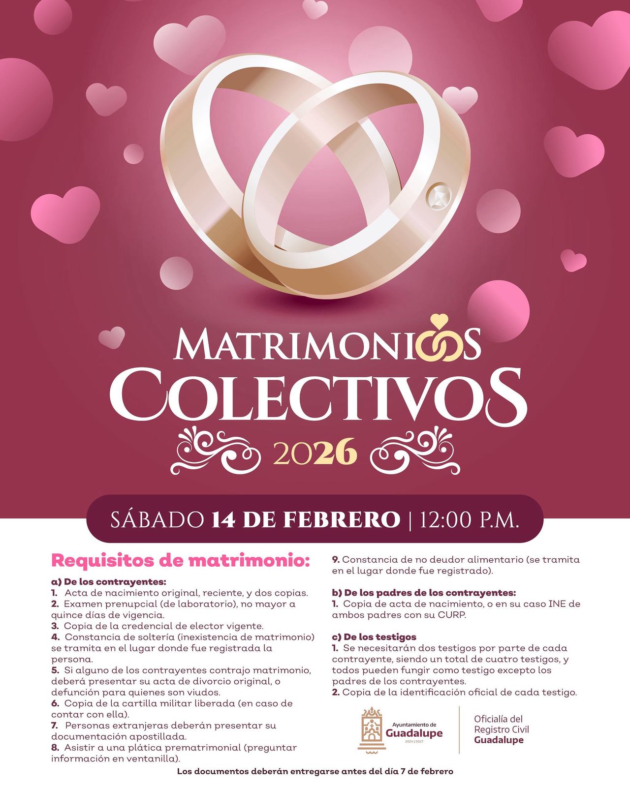 Invita Pepe Saldívar a matrimonios colectivos en Guadalupe