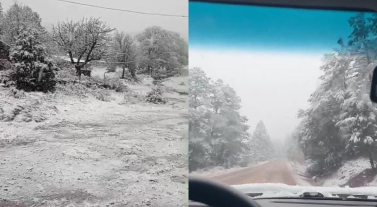 CUBRE INTENSA NEVADA PINOS ALTOS Y ACTIVA ALERTAS EN LA SIERRA TARAHUMARA